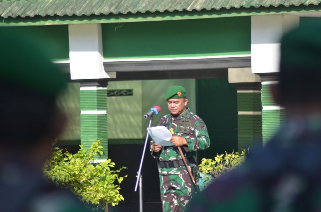 Gelar Upacara Bendera Dandim Bojonegoro Sampaikan Amanat Pangdam V Brawijaya Kodim